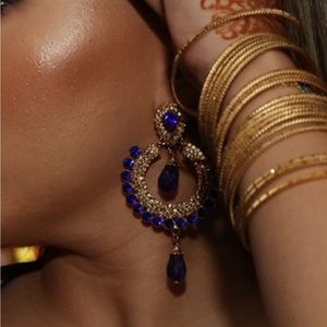 Earrings navy blue / blue worn once